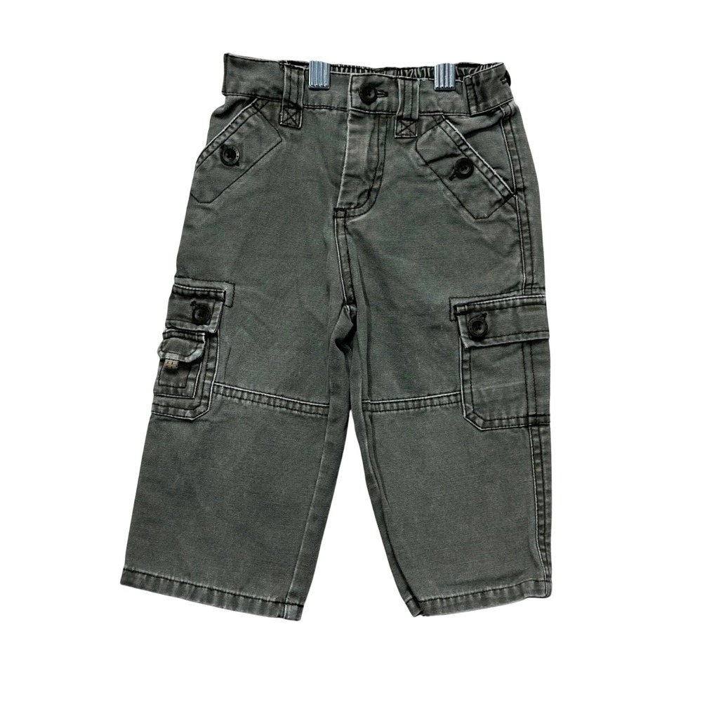Vintage 2003 Old Navy Baby Cargo Pants 12-18M Olive Y2K Utility Workwear